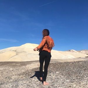 Vintage 100% Leather Fringed Western Jacket